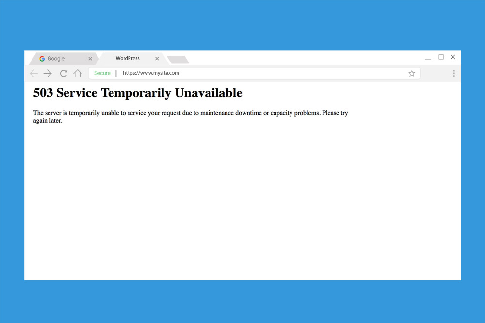 503 service unavailable wordpress error