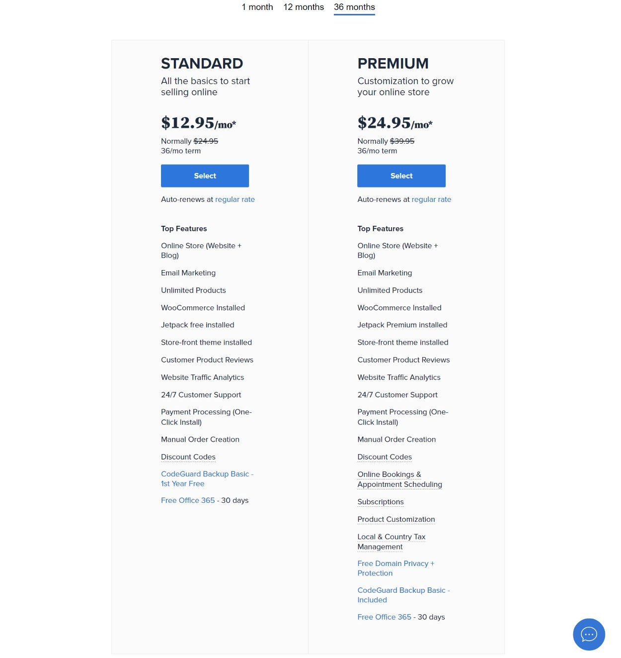 Bluehost WooCommerce pricing 