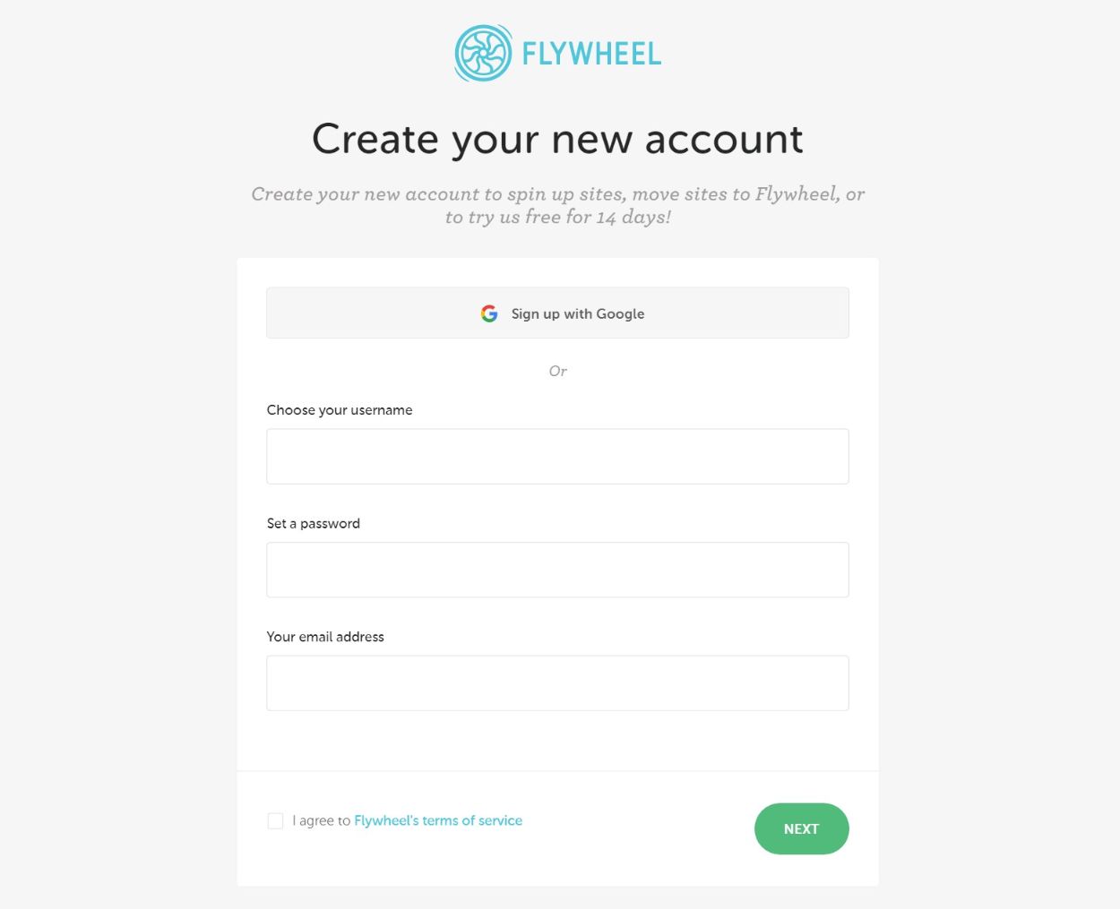 Enter Flywheel profile information